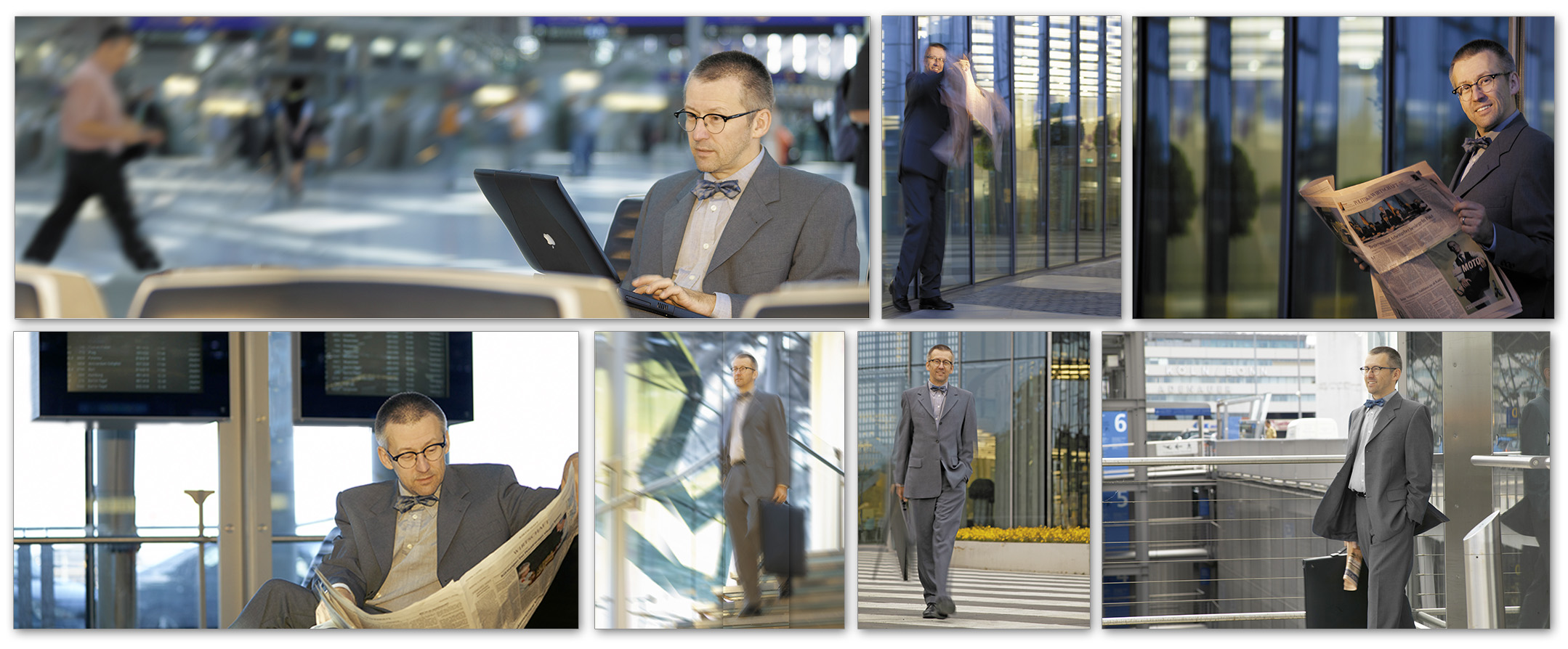 Personal-Branding-Collage: mehrere Portrait- und Detailaufnahmen einer Frau im Business-Look, Darstellung von Persönlichkeit und Professionalität für Karriereauftritt.